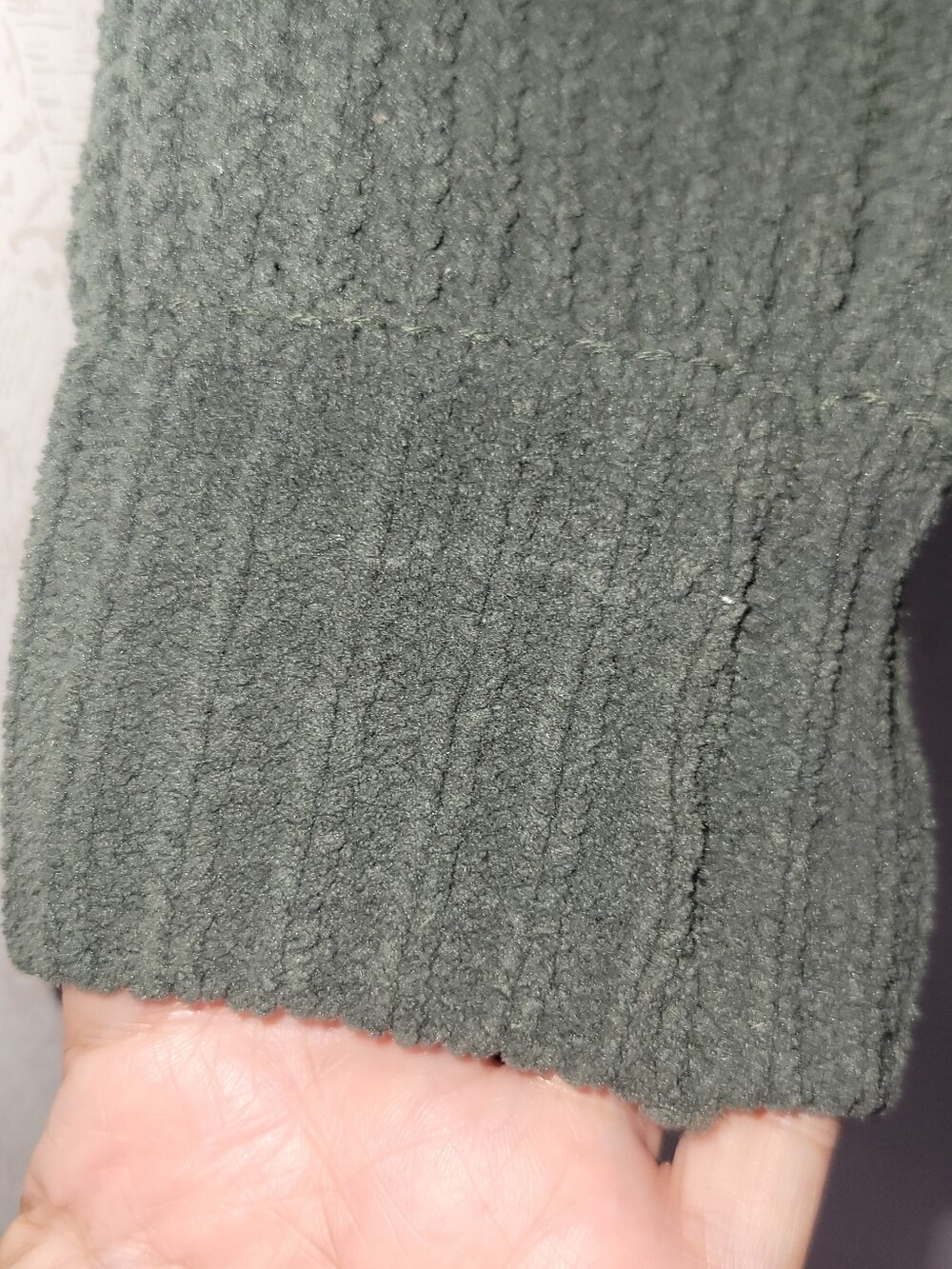 FLX Women's Small Olive Green Textured Fleece Full Zip Jacket Cozy - Picture 6 of 9